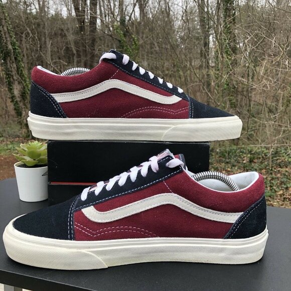 Vans T375 Authentic Two-Tone Suede Skate Shoe Size MENS 9.5 / WOMENS 11 Blue Red - Picture 9 of 12